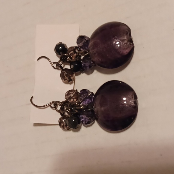 4/$40 New Purple Beaded Earrings - Picture 2 of 3